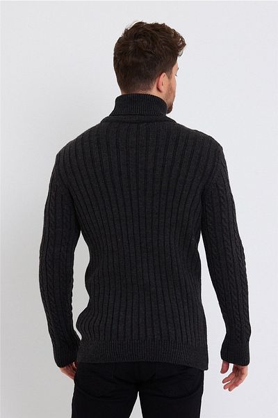 Tarz Cool Ανδρικό Smoked Knit Turtleneck Turtleneck Pullover-trz8152r10s