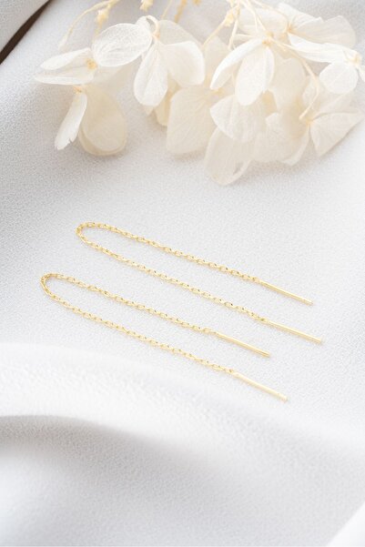 Silvano Jewelry 925 Ayar Gümüş Sallantılı Zincir Küpe