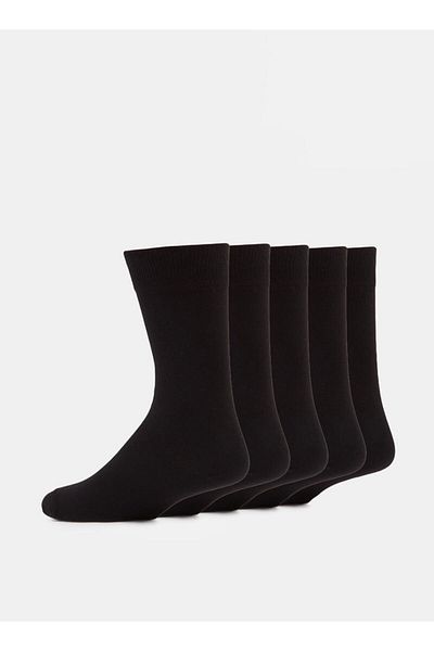Duchini Solid Calf Length Socks - Set of 5