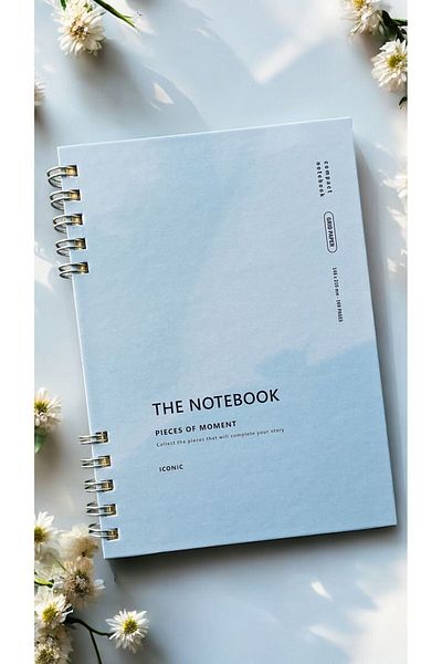 Fark Tanıtım The Notebook Series Spiraled 80 Sheets Checkered A5 Notebook (Placid Blue Cover)