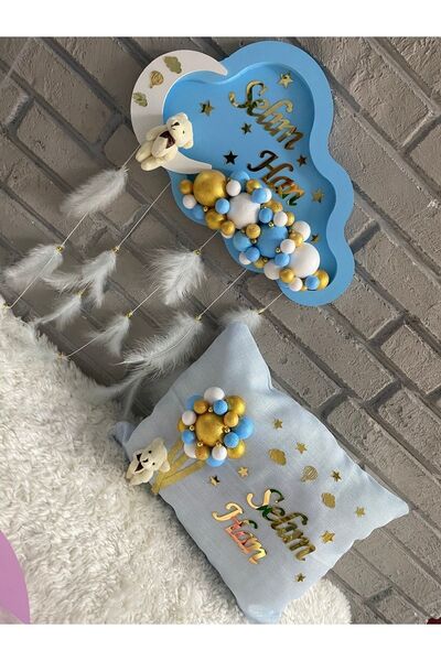NeşeliAtölyem Bubble Bebek Kapı Süsü Yastık Seti