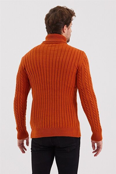 Tarz Cool Ανδρικό πλεκτό πουλόβερ με μοτίβο Tile Knit-trz8152r04s