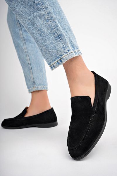 Deripabuc Genuine Leather Black Nubuck Men's Leather Casual Shoes Mrd25-0530