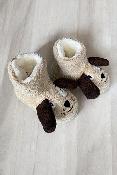 MEDESS Köpek Figürlü Wellsoft Peluş Kaymaz Taban Çocuk Ev Botu Panduf