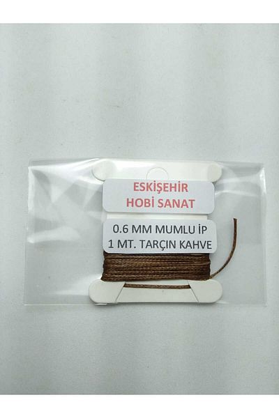 Eskişehir hobi sanat Σετ δερμάτινο κολιέ και βραχιόλι 0,6 mm κερωμένο κορδόνι κανέλας καφέ - 1 μέτρο