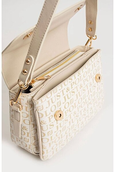 Just Polo White 2 Compartment Shoulder Bag Monogram 2197mh