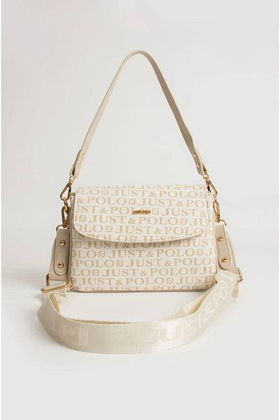 Just Polo White 2 Compartment Shoulder Bag Monogram 2197mh