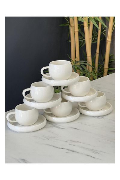 ACAR Pure White Bianco Perla Porcelain Teacup