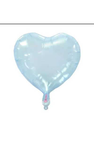 Partifabrik 40 cm Blue Transparent Heart Balloon Foil