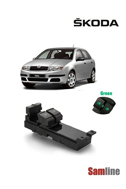 İthal Skoda Fabıa 2001-2007 Cam Açma Kapama Düğmesi Anahtarı Sol Ön 2'li  (Ca...