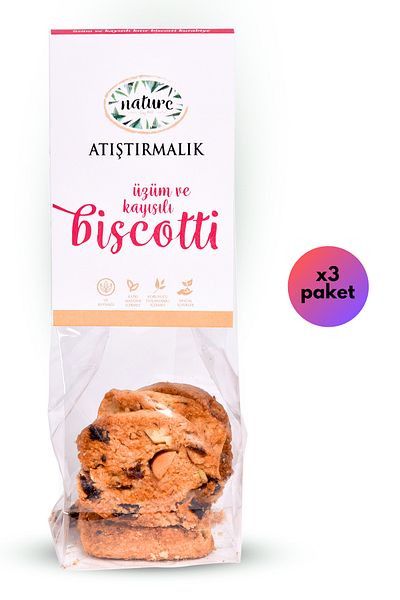 Nature by me 50g X3 Biscotti - Grapes and Apricots