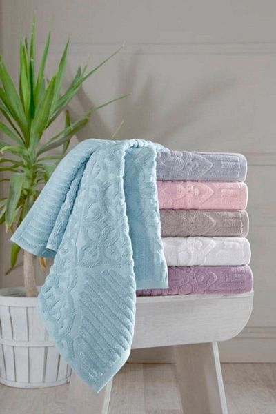 Altınbaşak Bumbac Catifea 70x140cm 6 Piese Prosoape de Baie - Emma