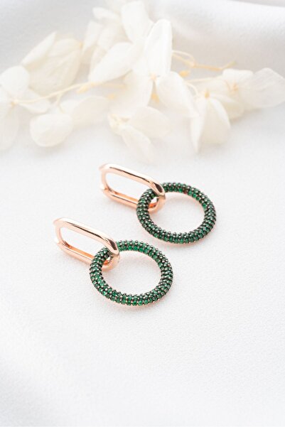 Silvano Jewelry 925 Ayar Gümüş Sallantılı Yuvarlak Küpe