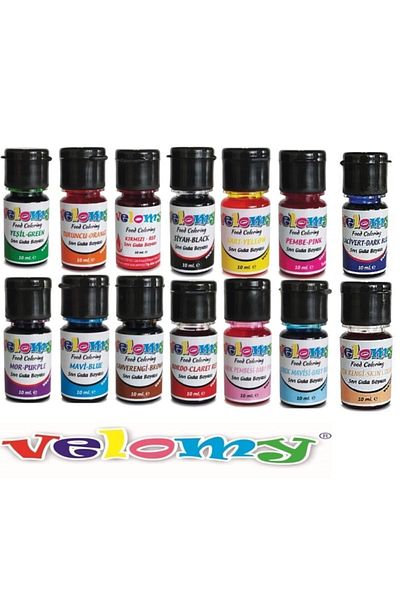 velomy طقم تلوين طعام سائل 14 قطعة 14 لون 10 مل × 14 قطعة صبغات طعام سائلة مائية الأساس 10 مل