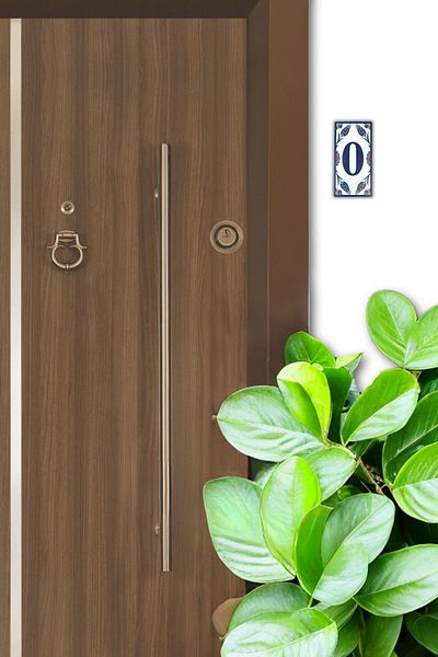 Home Metal Door Number - Authentic 0, Self Adhesive