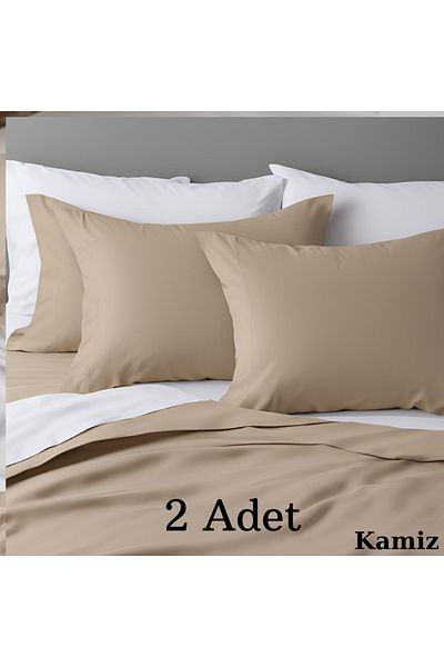 KAMİZ 2 كيس وسادة قطني بغطاء - 50x70