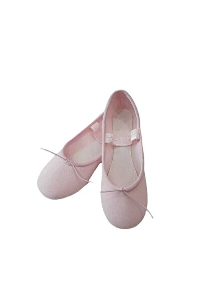 Güleçyüz Açık Pembe Kanvas Çift Taban Bale Patiği