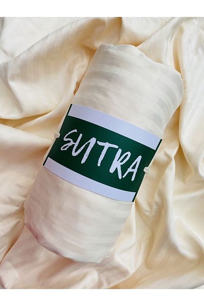 sutra 100% Cotton Satin Double Fitted Sheet Set Large Size