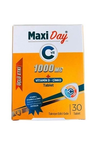 İmubest Maxiday Triple Effect Vitamin C, Zinc and Vitamin D3 30 Tablets