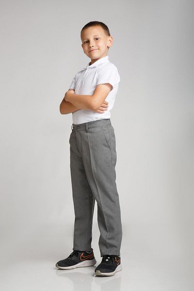 Dragora Waist Elastic Fabric School Trousers Gray
