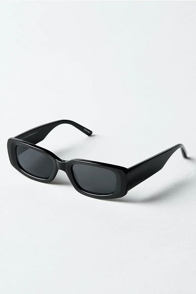 roscoe Rectangle Unisex Vintage Black Sunglasses
