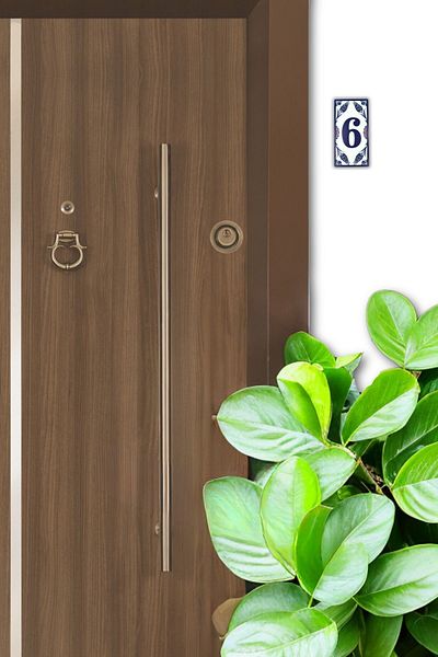 Home Size 6 Authentic Metal Door Number - Self Adhesive