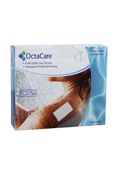 Octacare Pedli Şeffaf Yara Örtüsü Su Geçirmez 9Cmx10Cm 25 Adet