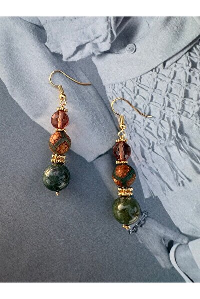 Hazeran accessories Doğal Taşlı Tasarım küpe