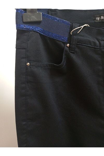 AKŞEN GİYİM Plus Size Loose Lycra Cotton Linen Legendary Trousers - Glittery Elastic Waist and Ankle Length