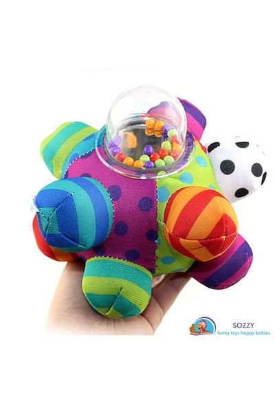 Sozzy Toys كرة بلدي الملونة مع خشخيشة
