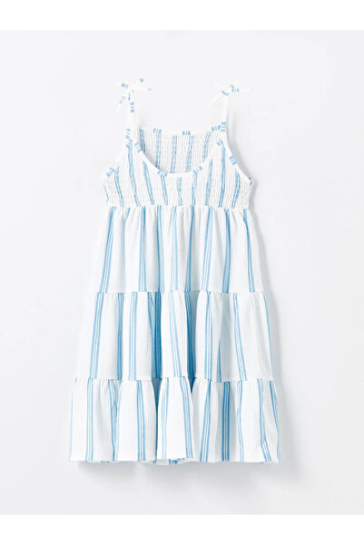 LC Waikiki Lcw Kids Mixed Striped Square Neck Girl's Dress