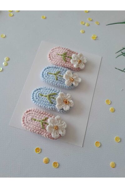 Kadın Girişimciler Atölyesi 4 bucăți accesorii de păr cu cataramă cu margaretă realizate manual