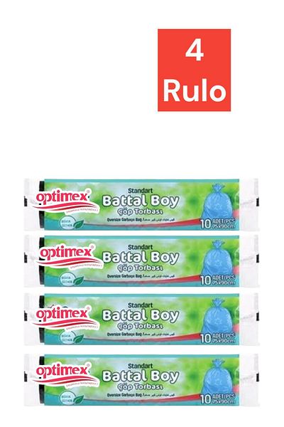 OPTİMEX Garbage Bag King Size 10 Pieces Roll 4 Pack Leak Proof