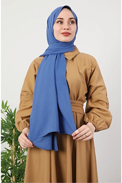 Mides scarf Hijab Cotton Crash Jazz Shawl Model-blue