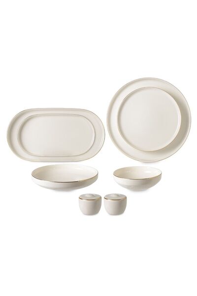 İpek Modern Gold Yaldızlı 12 Kişilik 55 Parça Yemek Takımı