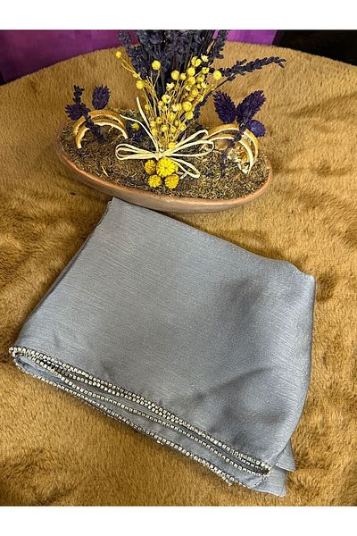 Elif COSİE GRAY STONE SILVER SPECIAL DESIGN JANJAN SHAWL