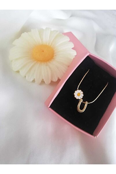 Judas Takı Gold Mini U Letter Women's Necklace - Initial Design