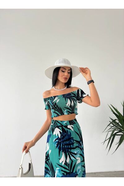 NEW STATION Υφαντό Σετ Διπλής Στρώσης: Μπλούζα και Φούστα