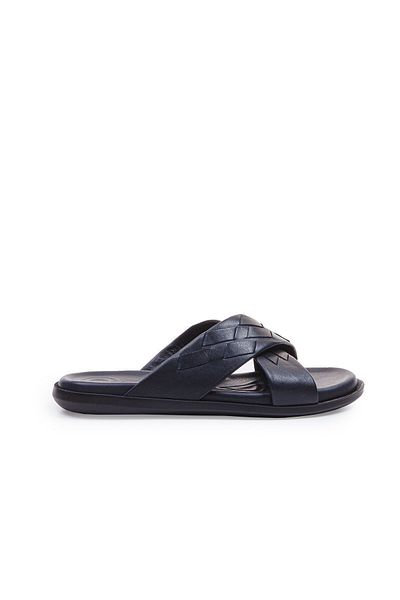 Vantaggio Ανδρικές δερμάτινες παντόφλες Pulse Navy Blue