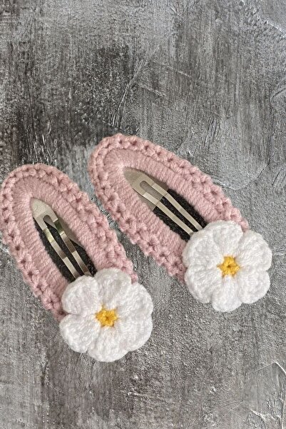 zanaatçı anne Colorful Daisy Buckle Set of 2 for Girls - Knitted Yarn Handmade