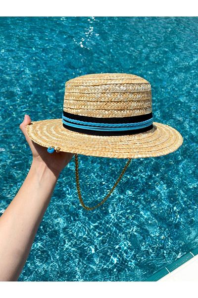 nuit Chain Hat with Straw Suede Accessories