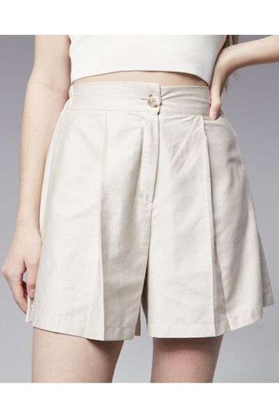 POD Ofis Tarzı Şort Etek Pileli