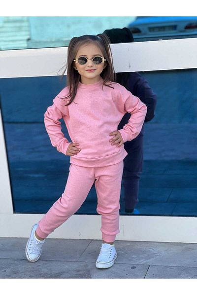 renkli diyar Long Sleeve Sweat and Trousers Set for Girl - Set of 2 Nursery Kindergarten Primary School