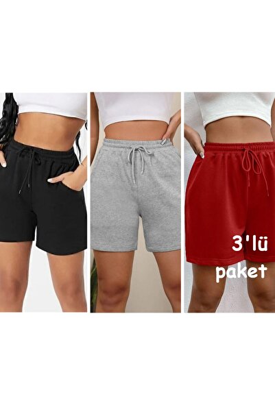 DAXİS Sportwear Company 3'lü Kadın Kısa Şort