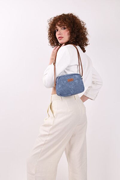 NOTHING Mini blugi urbani, blugi de damă, model de geantă de mână și geantă de umăr cu curea încrucișată reglabilă cu fermoar