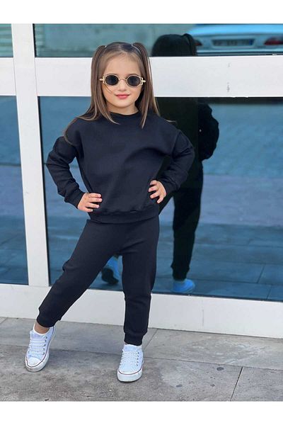 renkli diyar Long Sleeve Sweat and Trousers Set for Girl - Set of 2 Nursery Kindergarten Primary School