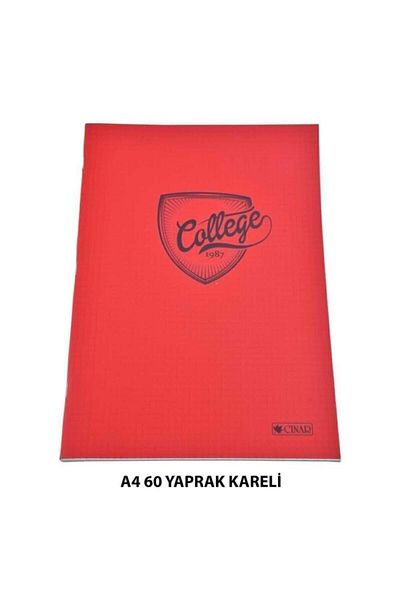 3 Çınar Çınar PVC Covered A4 Checkered Notebook 60 Sheets
