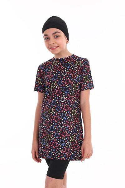 ESEB Full Desenli Likralı Kısa Kollu Çocuk Mayo Rahat Hissettiren