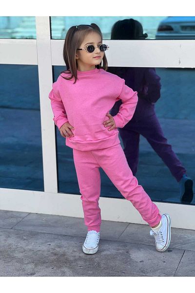 KTT TEKSTİL Long Sleeve Blouse and Trousers Set for Girls - 2-piece Kindergarten Primary School Set