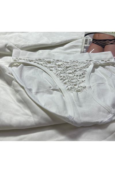 Pi Giyim Chiloți bikini fără cusături cu imprimeu alb - Pachet de 6
